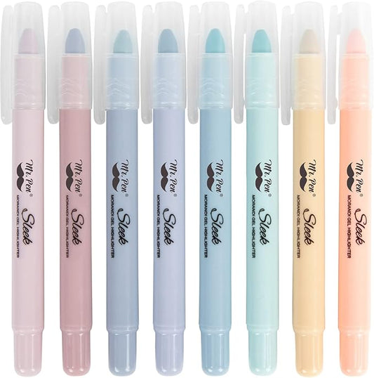 Mr. Pen- Gel Highlighters, 8 Pack, Morandi Colors, No Bleed Bible Markers