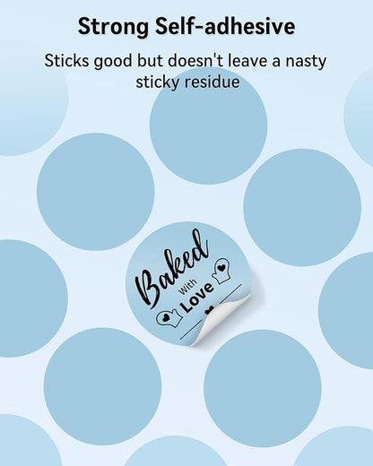 Phomemo 2” Color Circle Thermal Labels, Self-Adhesive Round Direct Sticker Labels, Circular Thermal Printer Label for Logo Design, Name/Price Tag, Thanks Card, Address, QR Code, 750 Labels/Roll, Blue