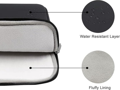 RAINYEAR 11 Inch Laptop Sleeve Soft PU Leather Case Protective Water Resistant Zipper Cover Padded Carrying Bag Compatible with 11.6'' MacBook Air Surface for 11" Chromebook Notebook Computer (Black)