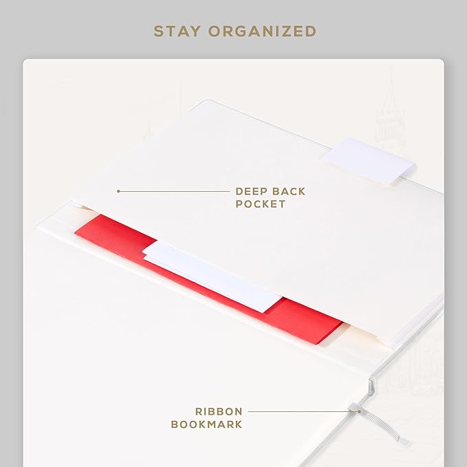 BEECHMORE BOOKS Lined Journal Notebook, 8.5 x 11.5 inch, A4 160 Lined Pages, Hardcover Leather Journals for Women, Men, Writing and Notebooks for Work - 120 GSM Thick Paper, Gifts Box Included