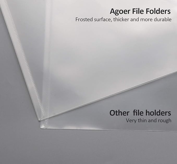 A4 Plastic Envelopes,20 Pack Clear Plastic Poly Envelope with Button Snap Closure,Clear Plastic Folders for Documents,Plastic File Bag Filing Envelopes for School Work Office Organization