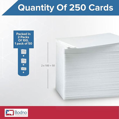 250 Pack - Bodno Premium CR80 30 Mil Graphic Quality PVC Cards