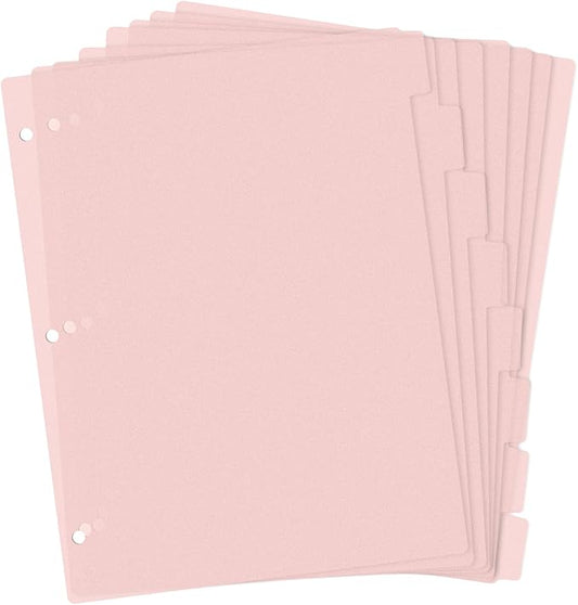 3 Ring Pink Binder Dividers with 8-Tabs, A4 Pink Binder Dividers, Sturdy Plastic Dividers, Aesthetic Dividers for Binder, Suitable for Notebooks and Binders, Tabs for Binder, 3 Hole Punch (Pink,A4)