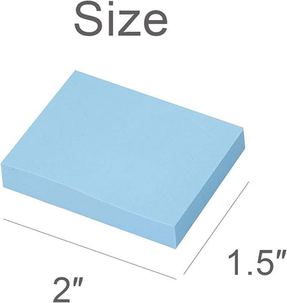 Vanpad Sticky Notes 1.5x2 Inches,48 Pads, Light Colors Self-Stick Pads,75 Sheets/Pad