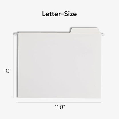 Smead FasTab Hanging File Folder, 1/3-Cut Built-in Tab, Letter Size, White, 20 per Box (64002)
