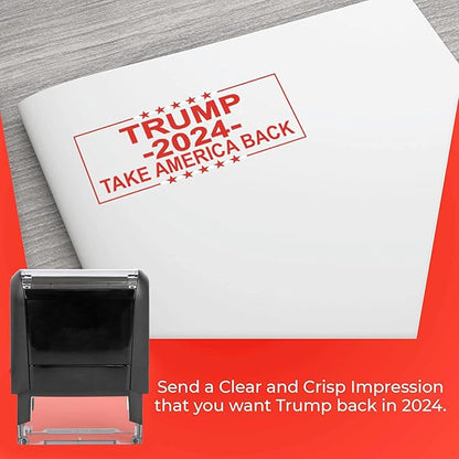 Trump 2024 Sticker - American Political Rubber Stamp with Ink Pads for Rubber Stamps- Rubber Stamps Custom, Rubber Stamps, Red Ink - Patriotic Trump Imprint
