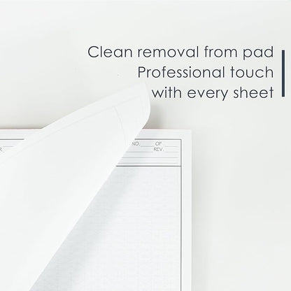 8.5" x 11" Isometric Graph Paper 50 Sheets Portrait - 0.25" Grid, Non-photo Blue, High Brightness, Drafting, Engineering, Art, 3D Design (3-Pack)