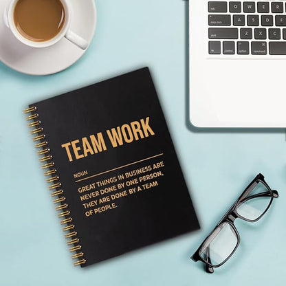 Team Work 160 Blank Pages Spiral Notebook, Team Notebooks for Employees, Team Gifts for Staff, Teamwork Gifts for Coworkers, Employee Appreciation Gifts, Team Member Gifts for Colleagues