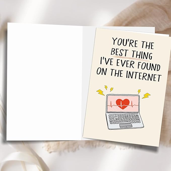 Funny Valentines Day Card for Husband,Boyfriend,men,Him,Internet Dating Birthday Card Gift, Happy Anniversary Decorations
