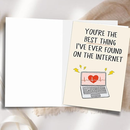 Funny Valentines Day Card for Husband,Boyfriend,men,Him,Internet Dating Birthday Card Gift, Happy Anniversary Decorations