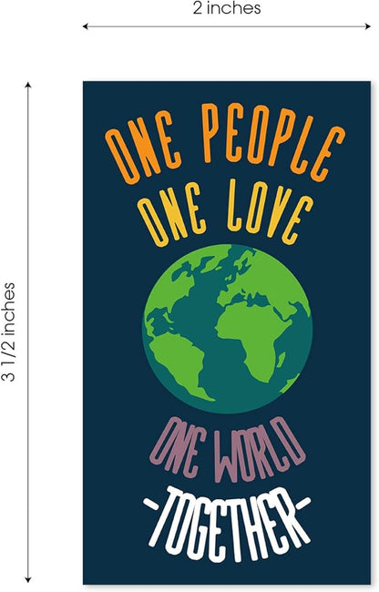 Unity Mini Note Cards / 50 Peace And Kindness Cards / 25 United Designs / 2" x 3.5" Inspirational Flat Mini Business Card Sized Notes/Made In The USA