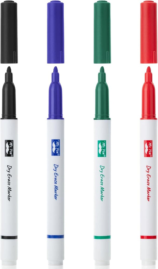 Mr. Pen- Dry Erase Markers, Fine Tip, 4 Pack, Assorted Colors, White Board Markers Dry Erase Fine Tip Markers, Whiteboard Markers, Dry Erase Pens, Dry Erase Markers Fine Tip