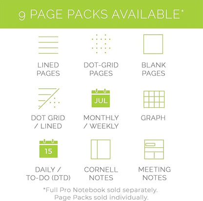 Rocketbook Pro Lined Page Pack | Scannable Pro Notebook Paper - Write, Scan, Erase, Reuse | 20 Lined Sheets | Executive Size: 6 in x 8.8 in