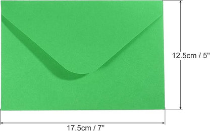 PATIKIL Mini Envelopes, 50 Pack Gift Cards Business Cards Envelope for Invitation Graduation, Green