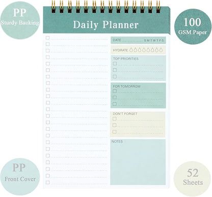 To Do List Notepad, 52 Sheets Undated Daily Planner 2024, 5.2"x7.8" To Do List Notebook, To Do List Planner for School/Office Supplies