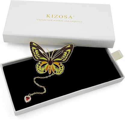 Butterfly Bookmarks for Women,Metal Bookmark,Unique Gifts Book Markers for Women Book Lovers,Teacher Appreciation Gifts,Valentine Mother's Day Christmas New Year Birthday Gift (05-Green)