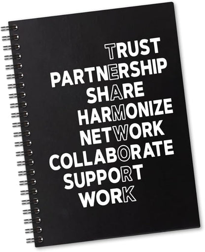 Teamwork 160 Blank Pages Spiral Notebook, Team Notebooks for Employees, Job Promotion Gifts, Teamwork Gifts for Coworkers, Office Team Work Gifts for Colleague, Team Gifts for Staff C