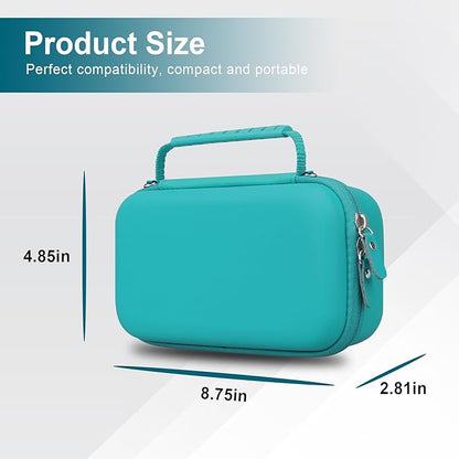 Canboc Carrying Case for NIIMBOT B21 Label Maker, Portable Bluetooth Thermal Label Printer Bag with Removable Shoulder Strap, Mesh Pocket fit Printer Labels, USB Cable, Turquoise (Case Only)