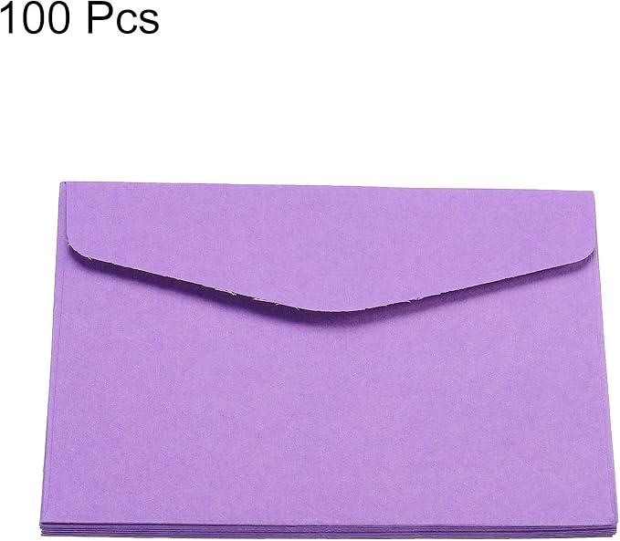 PATIKIL Mini Envelopes, 100 Pack Paper Blank Small Items Storage Business Card Holder for Greeting Note Party, Purple
