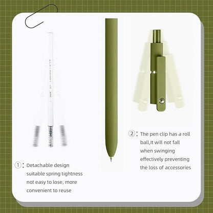 Gel Pens, 10 Pcs 0.5mm Fine Point Smooth Writing Pens Cute Pens, High-End Series Black Ink Pens for Journaling Note Taking, School Office Supplies for Women Men (10 Pcs Mixed colors)