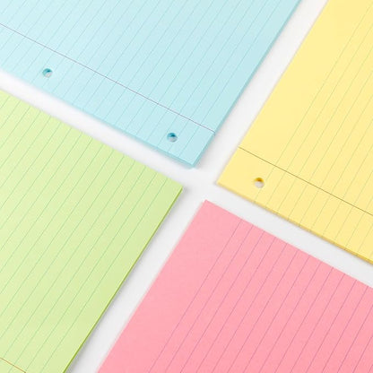 Mr. Pen- Colored Loose Leaf Paper Wide Ruled, 100 Sheets, 8” x 10.5”, 3- Hole Punched, Notebook Paper, Lined Paper, Binder Paper, Writing Paper, Filler Paper, Wide Ruled Notebook Paper