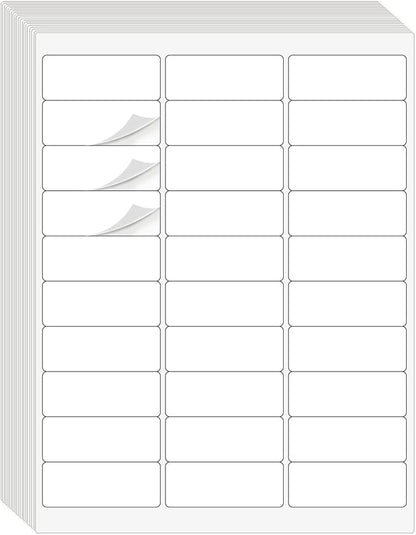 1" x 2-5/8" Address Labels 900 Labels Sticker Paper for Laser/Ink Jet Printer mailing Labels 8.5"×11" White 30 per Sheet