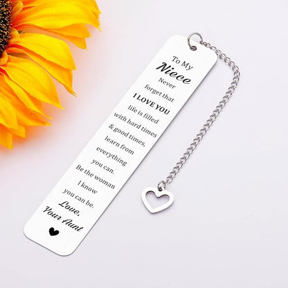 Niece Gifts from Auntie, Christmas Stocking Stuffers Gifts for Niece, Niece Gifts from Aunt, To My Niece Bookmark from Aunt, Birthday Gifts for Niece, Christmas Party Gifts for Niece, Aunt Niece Gifts