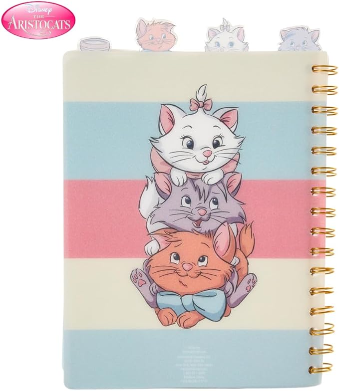 Innovative Designs Disney The Aristocats Tab Journal Notebook for Kids, Spiral Bound, 96 Lined Pages, 8 x 7 inches