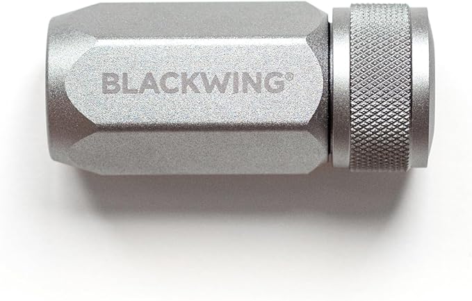Blackwing One-Step Long Point Sharpener, German Steel Blade, Sharp Curved Point, Machined Aluminum, Grey