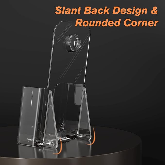 MaxGear Brochure Holder 4x9 inch, Acrylic Literature Holder Plastic Brochure Holder Pamphlet Holder Flyer Holder Rack Card Holder Literature Holders Plastic Display Stand, Desk or Wall Mount, 2 Pack