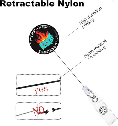 Fire Dumpster Badge Reels Holder Retractable with ID Clip for Nurse Name Tag Card Nursing for Doctor Teacher Student Employee Office Medical Work