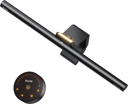 Quntis Monitor Light Bar with Remote, 16.7'' Eye Care No Glare Computer Light Bar with Backlight, Auto-Dimming & Timer, Stepless Dimming Monitor Lamp for Desk Gaming Home Office Curved Monitors