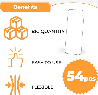 54pcs Magnetic Dry Erase Labels White Name Tags Flexible Reusable Magnetic Label Stickers for White Board Refrigerator Locker Size 3.2"x1.2" by Mositear