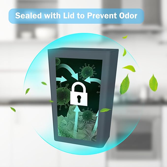 SHPMXUPW 3 Pack Bathroom Small Trash Can with Lid,10L / 2.6 Gallon Slim Garbage Bin Wastebasket with Pop-Up Lid for Bedroom, Office, Kitchen, Craft Room, Fits Under Desk/Cabinet/Sink