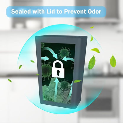 SHPMXUPW 3 Pack Bathroom Small Trash Can with Lid,10L / 2.6 Gallon Slim Garbage Bin Wastebasket with Pop-Up Lid for Bedroom, Office, Kitchen, Craft Room, Fits Under Desk/Cabinet/Sink