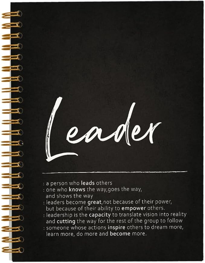 Tizzer Leader Definition Lined Hardcover College Ruled Spiral Notebook Journal for Work Notes Journaling 5.5×8.3 Inch,Leader Mentor Supervisor Appreciation Gifts,Best Leader Gifts