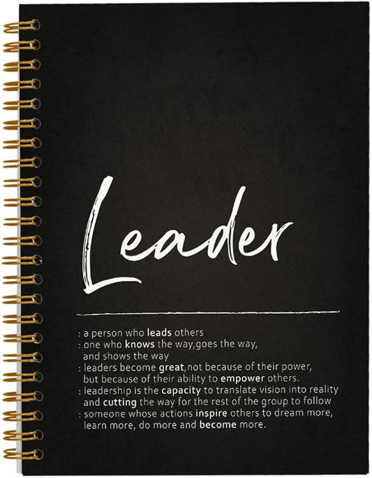 Tizzer Leader Definition Lined Hardcover College Ruled Spiral Notebook Journal for Work Notes Journaling 5.5×8.3 Inch,Leader Mentor Supervisor Appreciation Gifts,Best Leader Gifts