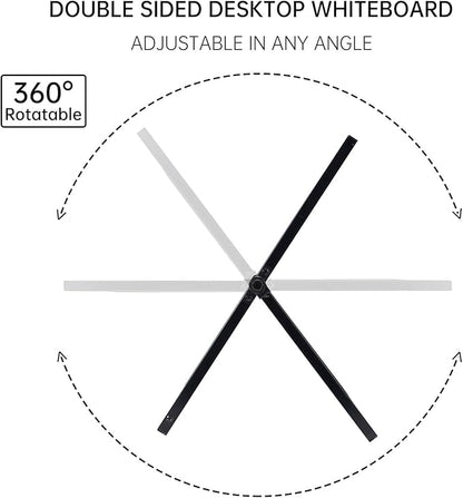 Small Magnetic Dry Erase Whiteboard – Mini Desktop Portable Easel Dry Erase White Board for Students Double Side to Do List Dry Erase Board with Stand for Office, School, Home 12 x 12 inches