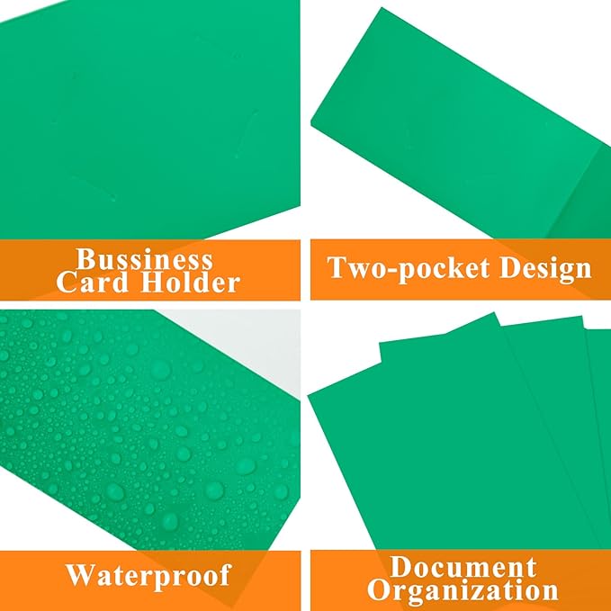 50Pcs Green Folders,Folders with Pockets,2 Pocket Folders,Folders with Pockets Bulk,Holds 100 Sheets (50 per Pocket),Assorted Colors,Office Or School