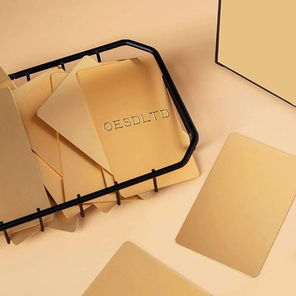 Thick Gold Aluminum Metal Business Cards Anodized Aluminum 86 X 54 X 0.8mm 15 pcs Include Protector Sleeves(Frosted)