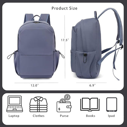 YGR Laptop Backpack for Women and Men, Waterproof Lightweight Travel Daily Rucksack Casual 15.6 inches Computer Bags for College, Blue