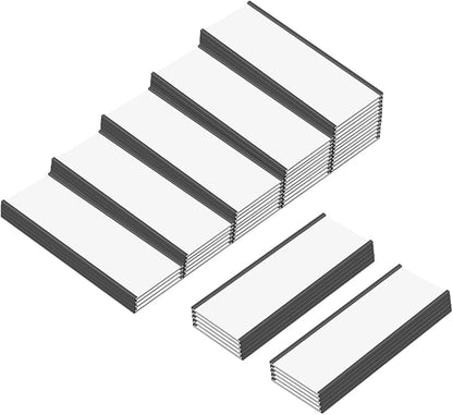 C Channel Magentic Label Holders 2x5.5 Inches with Paper Inserts and Clear Plastic Protectors,Magnetic Data Card Holders File Cabinet Labels,Pack of 50