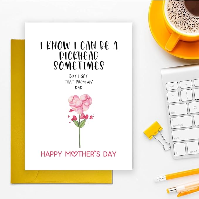 UUEFKTN Funny Mother's Day Card Gift for Mom Stepmom Grandma, Humor Mothers Day Card Gift from Son Daughter Kids
