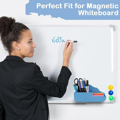 Magnetic Pen Holder,3 Compartments Magnetic Dry Erase Marker Holder,Extra Strong Magnet Storage Marker Pen Pencil Organizer for Refrigerator,Whiteboard,Locker Accessories(Cloud Style)