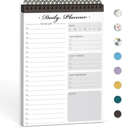 To Do List Notepad - To Do List Notebook for Work with 52 Undated Sheets - Daily Planner Notepad - Checklist Organizer Notebook for Office Desk Accessories, Home and School- Black