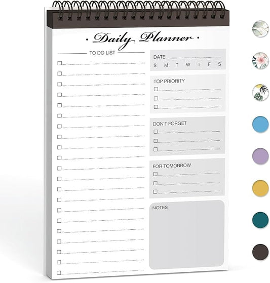 To Do List Notepad - To Do List Notebook for Work with 52 Undated Sheets - Daily Planner Notepad - Checklist Organizer Notebook for Office Desk Accessories, Home and School- Black