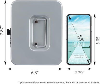 KYODOLED Cash Box with Combination Lock,Safe Metal Box for Money,Storage Lock Box with Money Tray,7.87"x 6.30"x 3.54" Lightgrey Medium