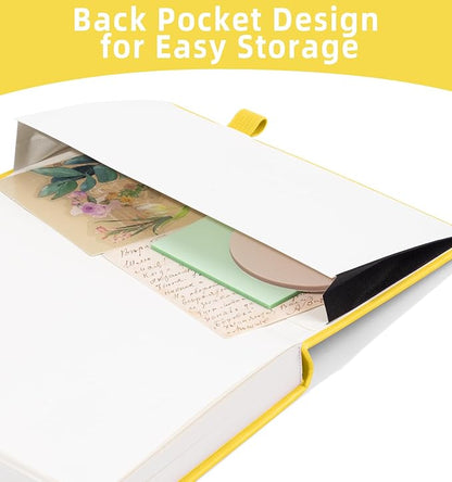 Lined Journal Notebook 365 Pages, A5 Leather Journals for Writing Women & Men, Hardcover Notebook with 100GSM Thick Paper, Daily Journal Notebook for Travel, Work, School, Note Taking, College Ruled