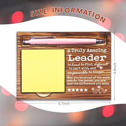 Thank You Appreciation Gift for Leader, Great Leader Gifts for Women, Best Team Leader Gifts for Women Men, Going Away Gift Retirement Gift for Leader, Leader Self-Stick Note Pad Holders-DW50