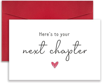 New Chapter Good Luck Card, New Job Card for Colleague, Leaving Work Card for Coworker Friend, Funny Retirement Card, Here's to Your Next Chapter Card